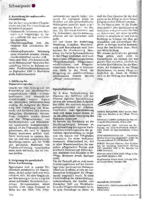 Vorschauseite 4: Qualifizierung für die Funktionsdienste Brauchen wir Generalisten oder Spezialisten in der Pflege?