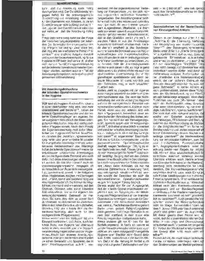 Vorschauseite 2: Die Resterilisation von Einmalmaterial aus rechtlicher Sicht Die Verantwortung des leitenden OP. -Personals