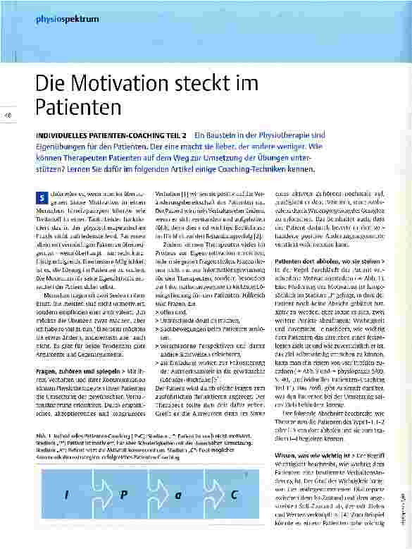 Vorschauseite 1: Die Motivation steckt im Patienten