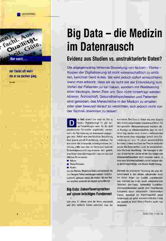 Vorschauseite 1: Big Data die Medizin im Datenrausch