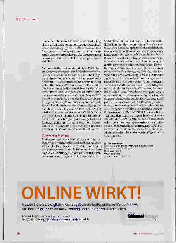 Vorschauseite 4: Freiheitsentziehende Maßnahmen nach der jüngsten BVerfG-Rechtsprechung