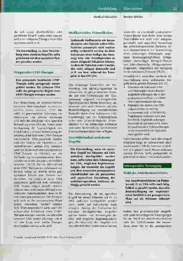 Vorschauseite 6: Perioperative Versorgung von Patienten mit obstruktiver Schlafapnoe