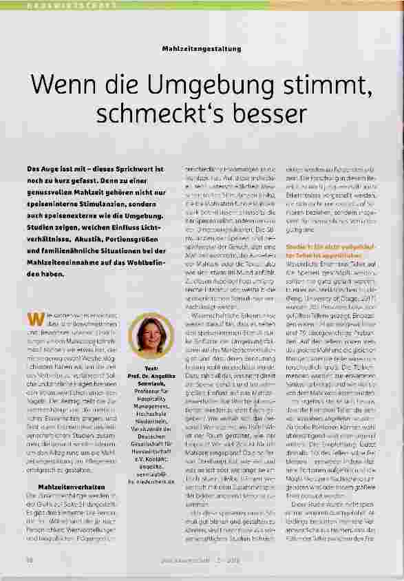 Vorschauseite 1: Wenn die Umgebung stimmt, schmeckt es besser