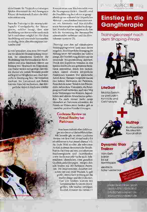 Vorschauseite 2: Exergaming in der Parkinson-Therapie Virtuelle Realität statt Therapeut?
