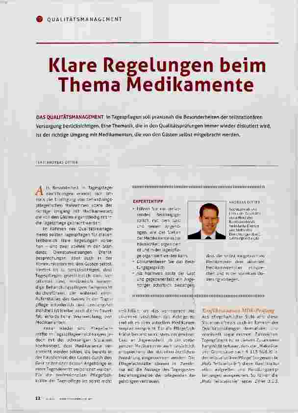 Vorschauseite 1: Klare Regelungen beim Thema Medikamente