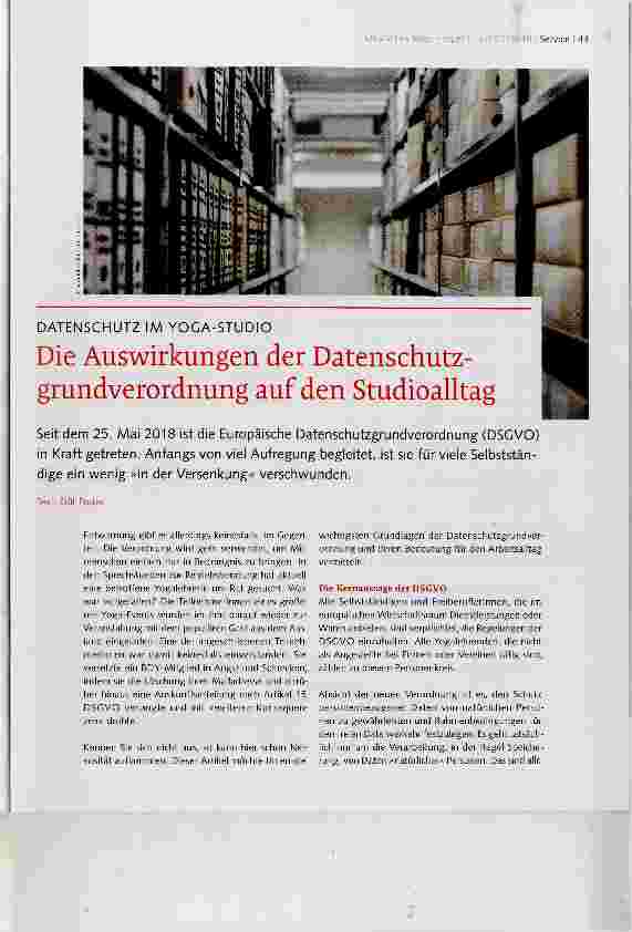 Vorschauseite 1: Die Auswirkungen der Datenschutzgrundverordnung auf den Studioalltag