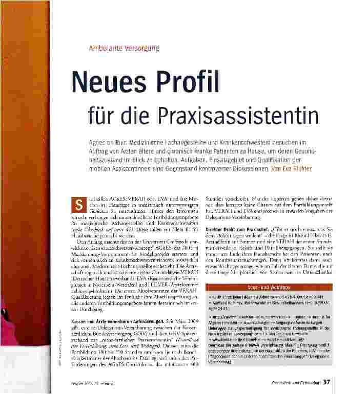 Vorschauseite 1: Neues Profil für die Praxisassistentin