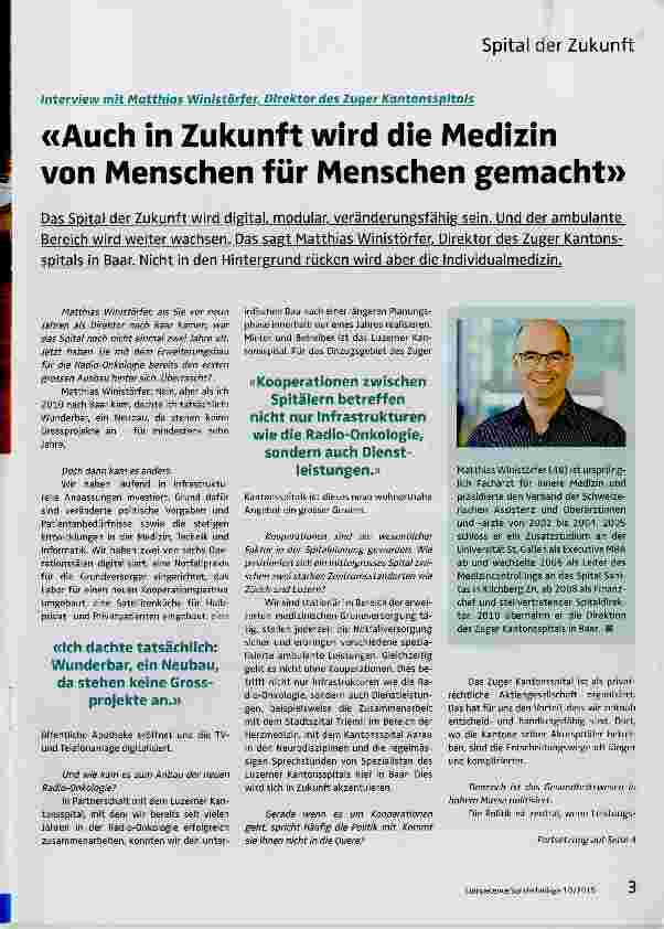 Vorschauseite 1: Auch in Zukunft wird die Medizin von Menschen für Menschen gemacht