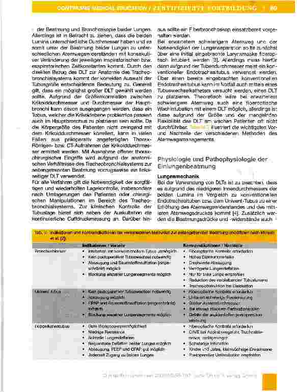 Vorschauseite 3: Anästhesiologisches Management der Einlungenanästhesie