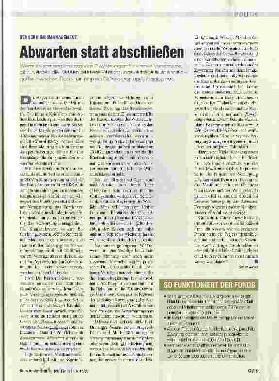 Vorschauseite 1: Abwarten statt abschließen