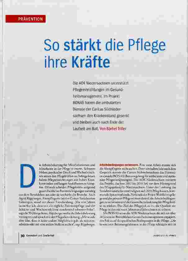 Vorschauseite 1: So stärkt die Pflege ihre Kräfte