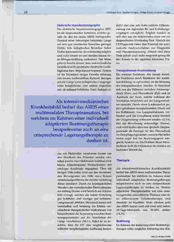 Vorschauseite 4: Aktuelle Aspekte von Diagnostik und Therapie des akuten Lungenversagens (ARDS)