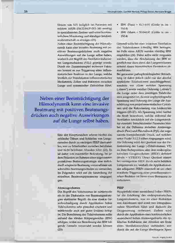 Vorschauseite 6: Aktuelle Aspekte von Diagnostik und Therapie des akuten Lungenversagens (ARDS)