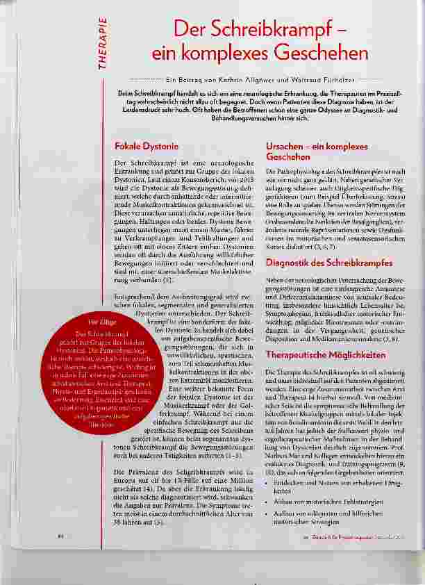 Vorschauseite 1: Der Schreibkrampf ein komplexes Geschehen