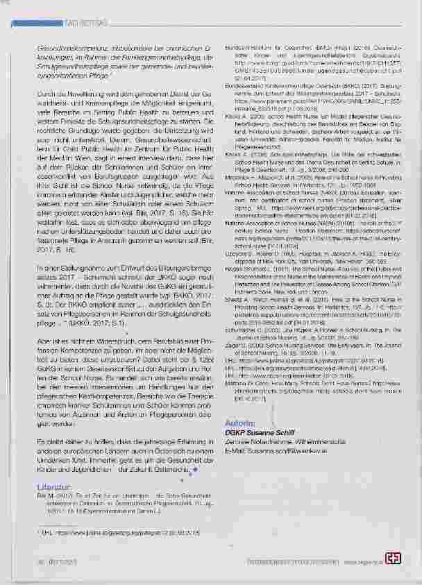 Vorschauseite 3: Die School Nurse eine alte Idee mit hoher aktueller Relevanz