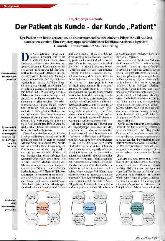 Vorschauseite 1: Der Patient als Kunde - der Kunde Patient Projektgruppe Karlsruhe