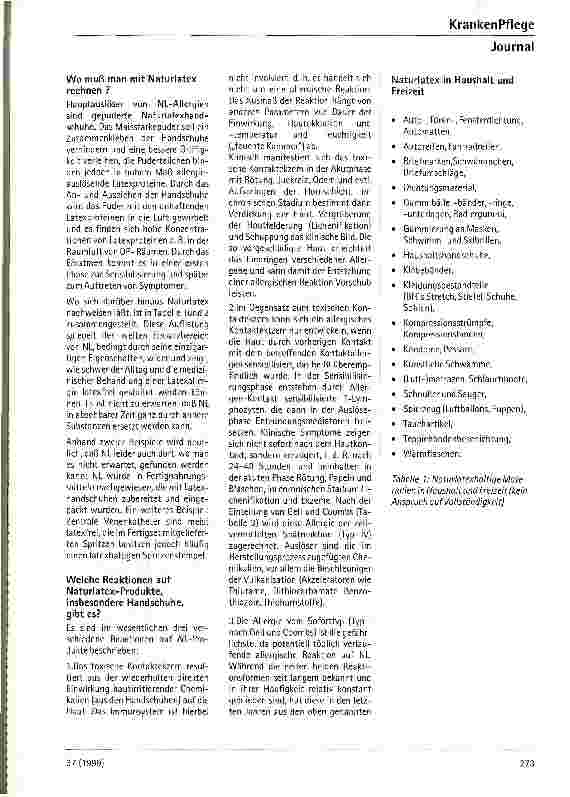 Vorschauseite 2: Latexallergie: Diagnose, Klinik, Therapie und Prävention