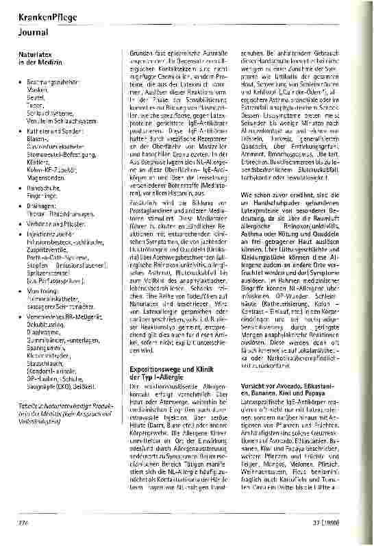 Vorschauseite 3: Latexallergie: Diagnose, Klinik, Therapie und Prävention