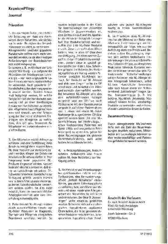 Vorschauseite 5: Latexallergie: Diagnose, Klinik, Therapie und Prävention
