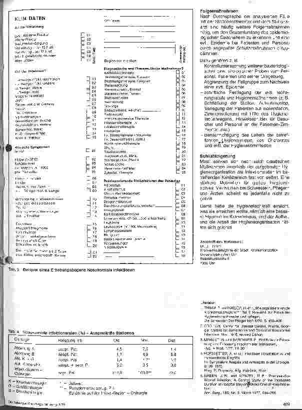 Vorschauseite 4: Erfassung von nosokomialen Infektionen