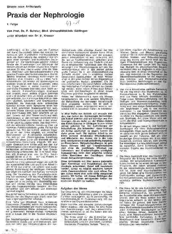 Vorschauseite 1: Praxis der Nephrologie 1. Folge