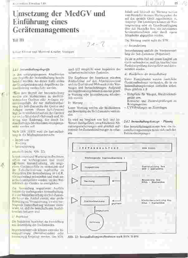 Vorschauseite 1: Umsetzung der MedGV und Einführung eines Gerätemanagements Teil III