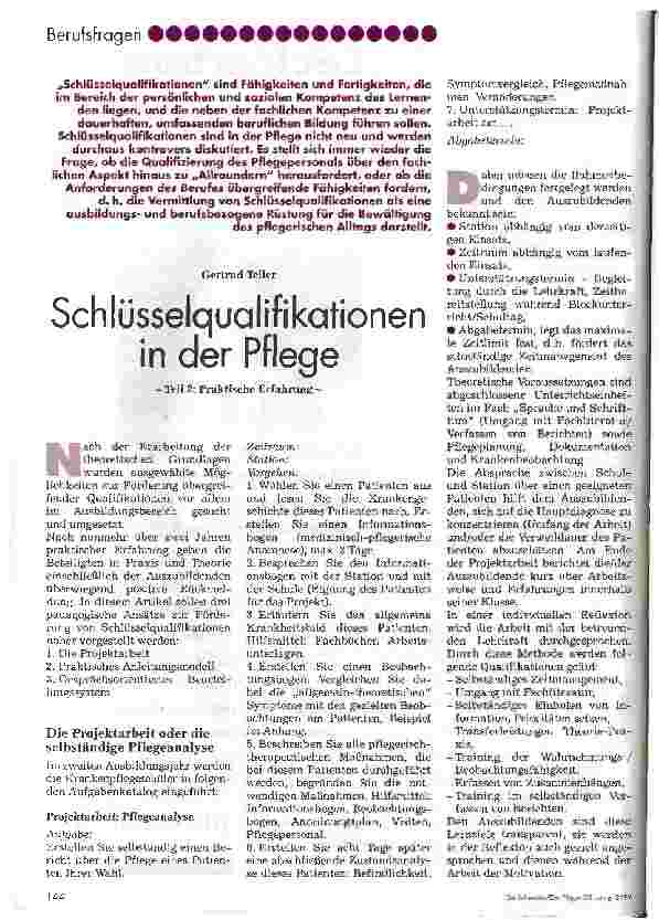 Vorschauseite 1: Schlüsselqualifikationen in der Pflege Teil 2: Praktische Erfahrung