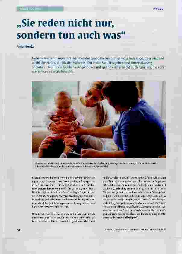 Vorschauseite 1: Sie reden nicht nur, sondern tun auch was