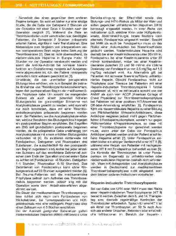 Vorschauseite 3: Die neue S3-Leitlinie zur Thromboembolieprophylaxe -Bedeutung für unser Fachgebiet