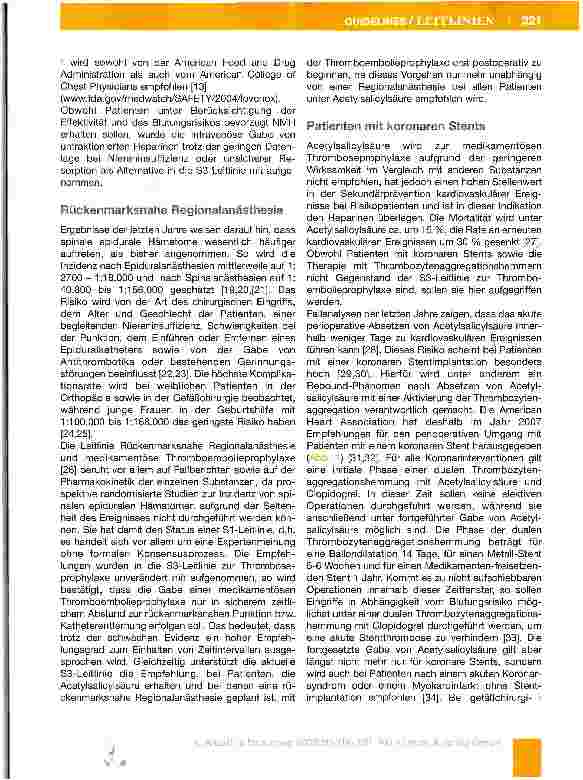 Vorschauseite 5: Die neue S3-Leitlinie zur Thromboembolieprophylaxe -Bedeutung für unser Fachgebiet