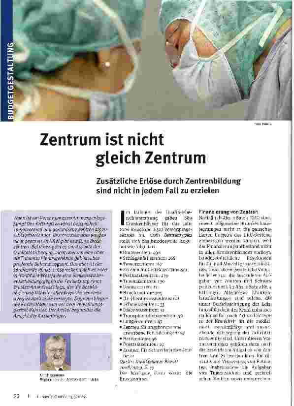 Vorschauseite 1: Zentrum ist nicht gleich Zentrum
