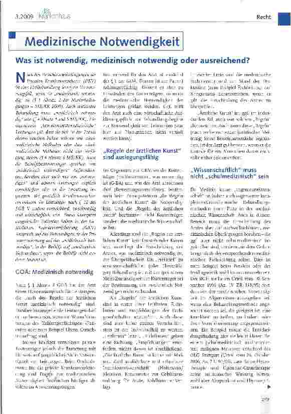 Vorschauseite 1: Medizinische NotwendigkeitWas ist notwendig, medizinisch notwendig oder ausreichend?