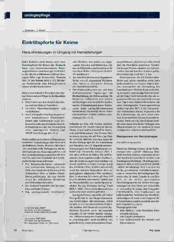 Vorschauseite 1: Eintrittspforte für Keime