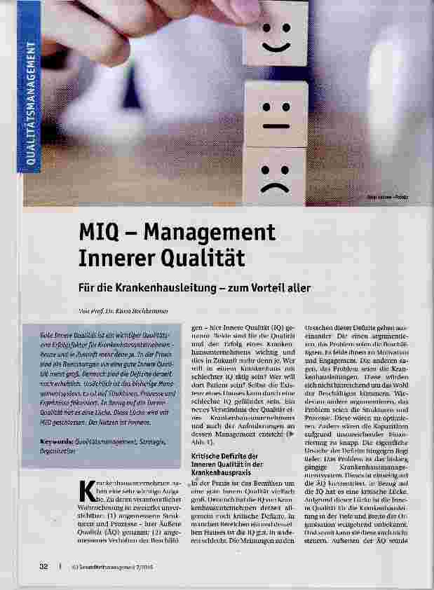 Vorschauseite 1: MIQ- Management Innerer Qualität