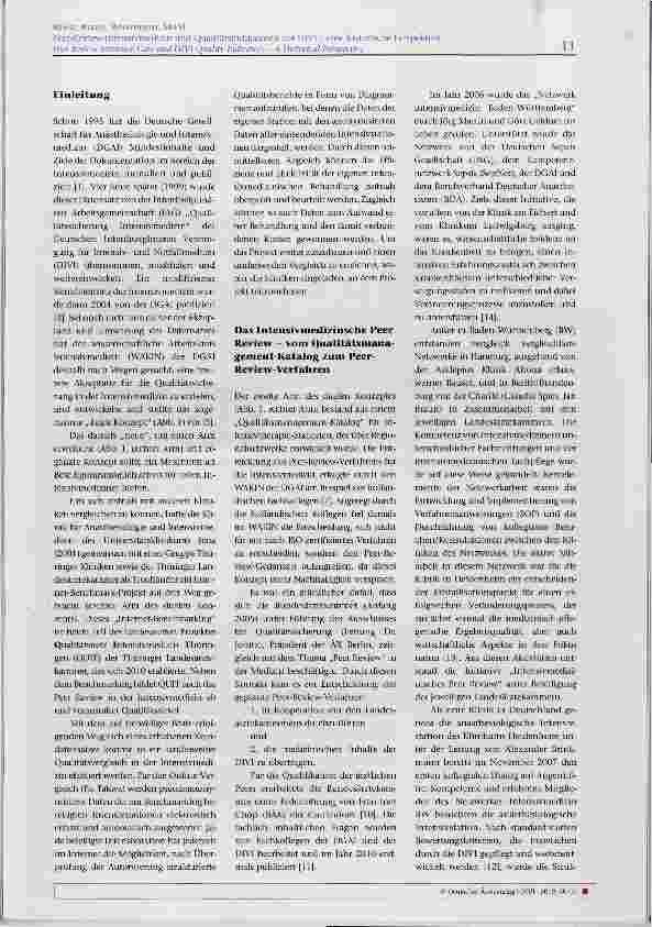 Vorschauseite 2: Peer-Review- Intensivmedizin und Qualitätsindikatoren der DIVI eine historische Perspektive