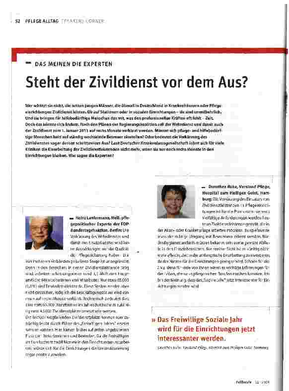 Vorschauseite 1: Steht der Zivildienst vor dem Aus?
