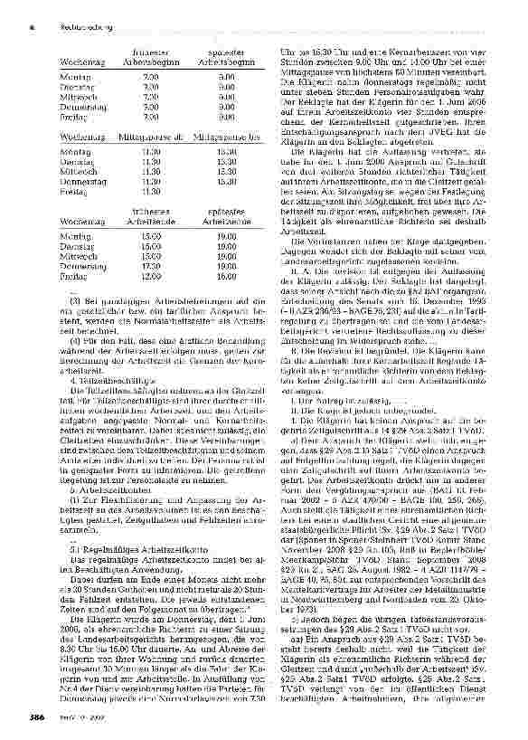 Vorschauseite 2: Zeitgutschrift für eine Tätigkeit als ehrenamtlicher Richter während der Gleitzeit