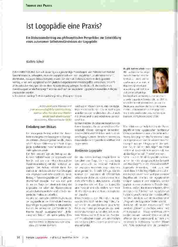 Vorschauseite 1: Ist Logopädie eine Praxis?