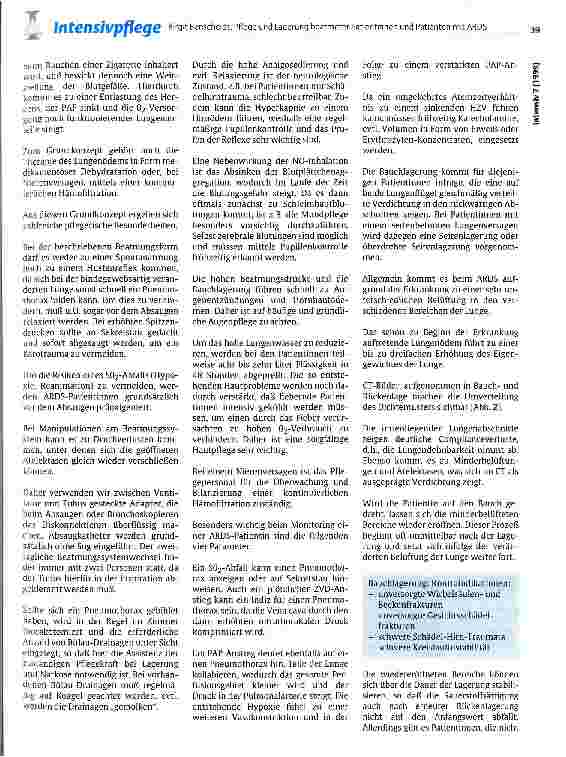 Vorschauseite 2: Pflege und Lagerung beatmeter Patientinnen und Patienten mit ARDS