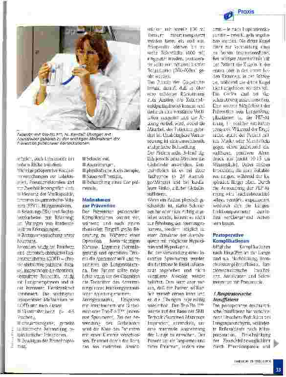 Vorschauseite 2: Aufgaben der Pflege in der Thoraxchirurgie Perioperative Therapieprobleme, Teil 4