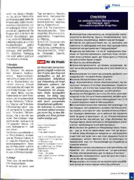 Vorschauseite 4: Aufgaben der Pflege in der Thoraxchirurgie Perioperative Therapieprobleme, Teil 4