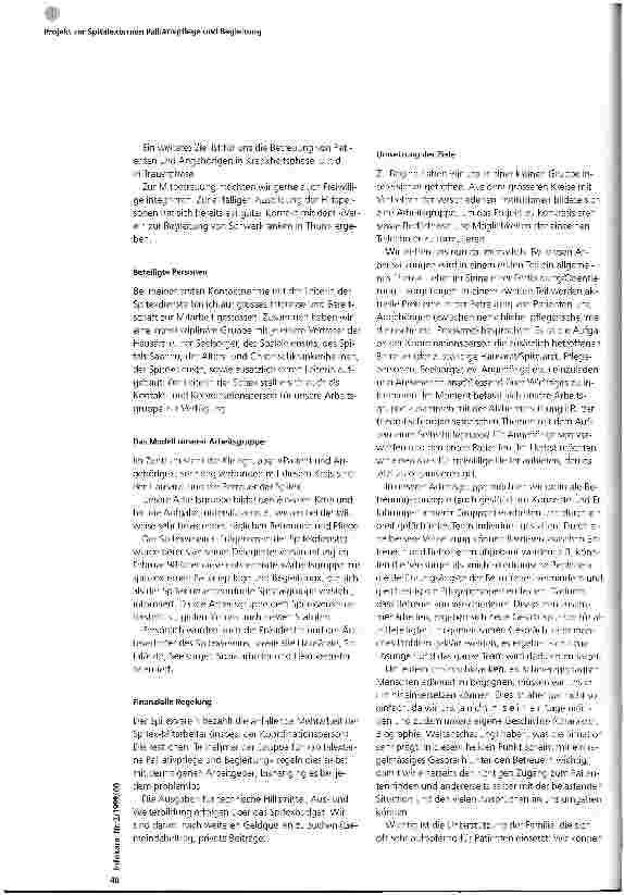 Vorschauseite 2: Projekt zur Spitalexternen Palliativpflege und Begleitung