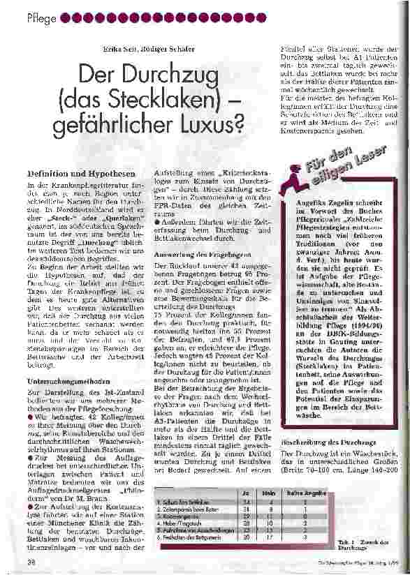 Vorschauseite 1: Der Durchzug (das Stecklaken) - gefährlicher Luxus?