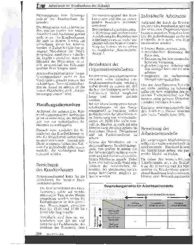 Vorschauseite 4: Arbeitszeit im Krankenhaus der Zukunft Ärztlicher Dienst