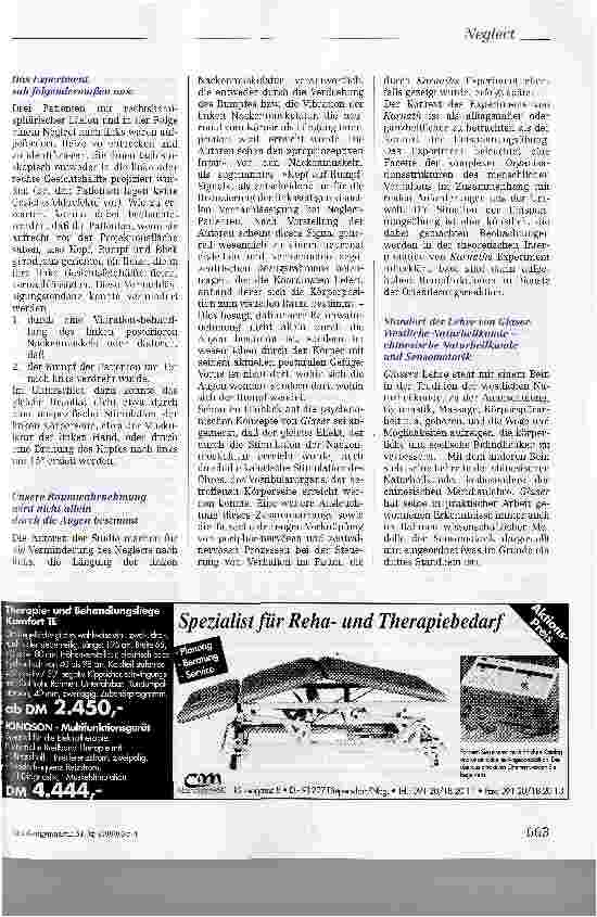 Vorschauseite 3: Psychotonische Arbeit mit Neglect-PatientenTeil II: Die Rolle der Körperposition bei der Steuerung von Sehvorgängen