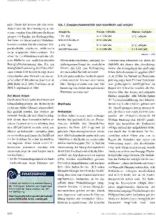 Vorschauseite 3: Die Ultraschalltopometrie als Feedbackmethode beim Erlernen von Manipulationstechniken