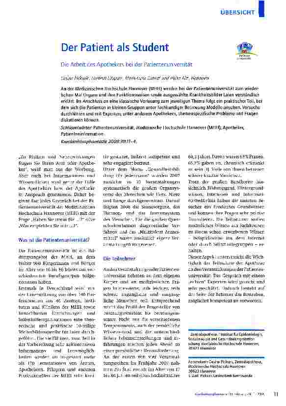 Vorschauseite 1: Der Patient als Student
