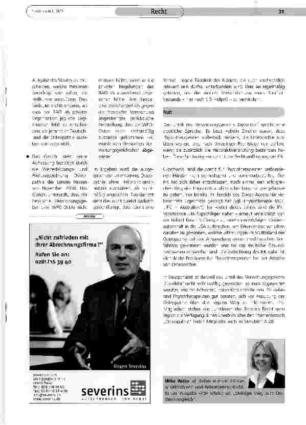 Vorschauseite 2: Osteopathie-Urteil: Heilpraktikererlaubnis nötig