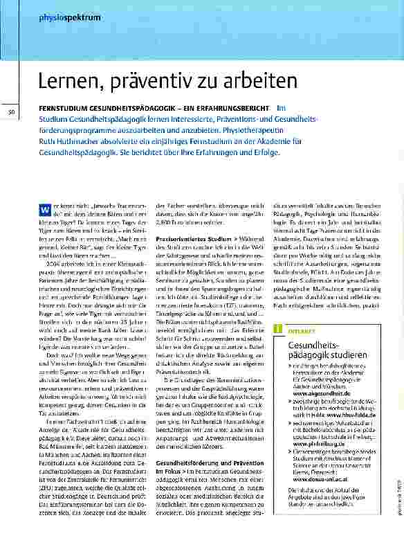 Vorschauseite 1: Lernen, präventiv zu arbeiten