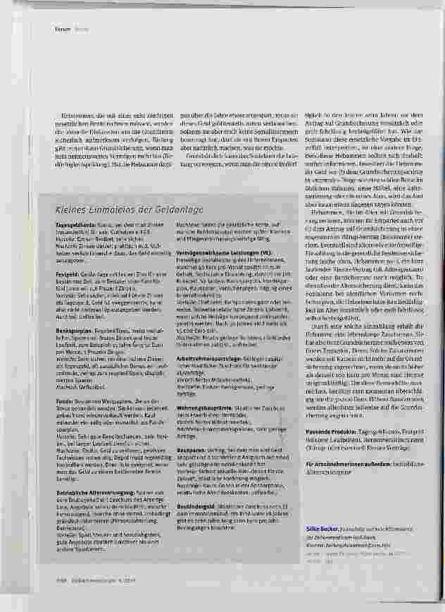 Vorschauseite 5: Rechtsforum Sparen für später